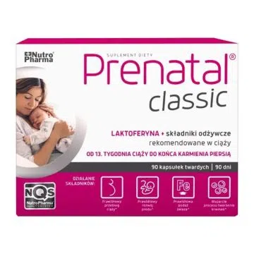 Prenatal Classic, witaminy dla kobiet w ciąży (od 13. tygodnia) i karmiących piersią, kapsułki, 90 szt.
