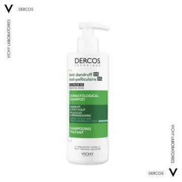 Vichy Dercos, szampon przeciwłupieżowy, włosy tłuste, 390 ml