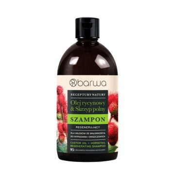 Barwa, Szampon Regenerujący Olej rycynowy + Skrzyp polny Receptury Natury, 380 ml