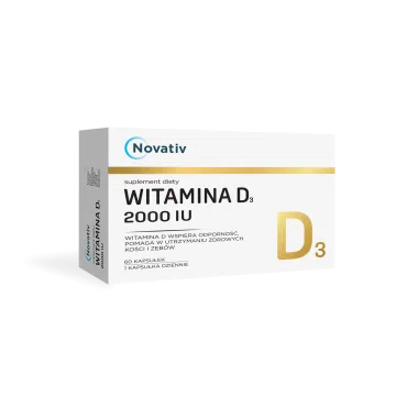 Novativ Witamina D3 2000 IU, kapsułki, 60 sztuk