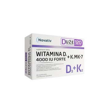 Novativ Witamina D3 4000 IU Forte+K2 MK-7, kapsułki, 120 szt.