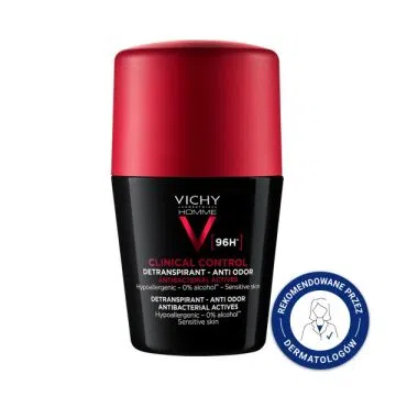 Vichy Homme Clinical Control, dezodorant, roll-on, 96 h, 50 ml