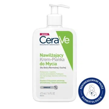 CeraVe, nawilżający krem-pianka, do mycia, 473 ml