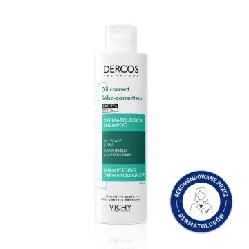 Vichy Dercos Oil Correct, szampon normalizujący sebum, 200 ml