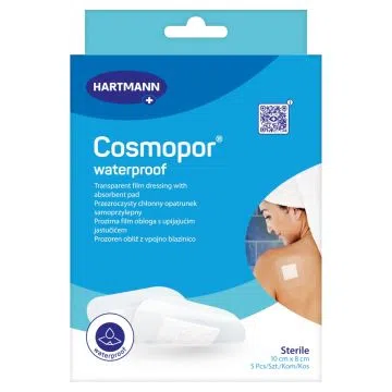 Cosmopor Waterproof, samoprzylepny opatrunek jałowy, 10 x 8 cm, 5 szt.