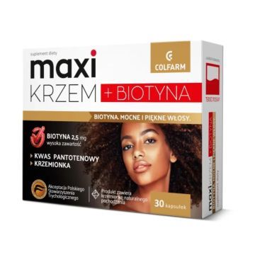 Maxi Krzem + Biotyna, kapsułki twarde, 30 szt.
