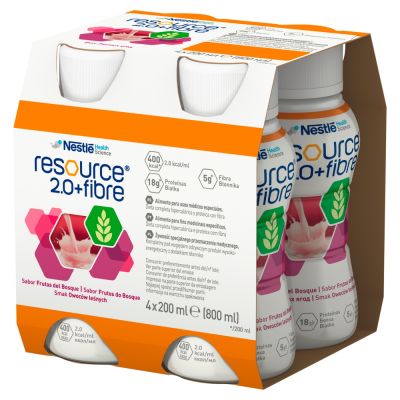 Resource 2.0+Fibre, płyn o smaku owoc&oacute;w leśnych, 4 x 200 ml