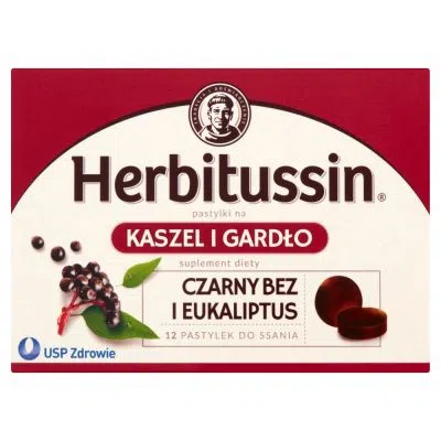 Herbitussin Kaszel i Gardło, pastylki do ssania, 12 szt.