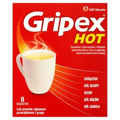 Gripex Hot, proszek do sporządzania roztwor&oacute;w, 8 saszetek