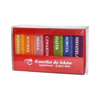 Kasetka do lek&oacute;w, tygodniowa, 3-komorowa, 1 szt.