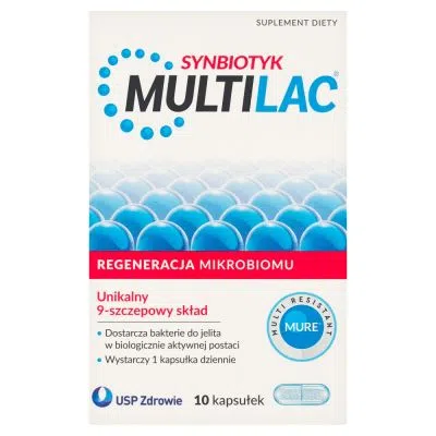 Multilac, kapsułki, synbiotyk (probiotyk +prebiotyk), 10 szt.