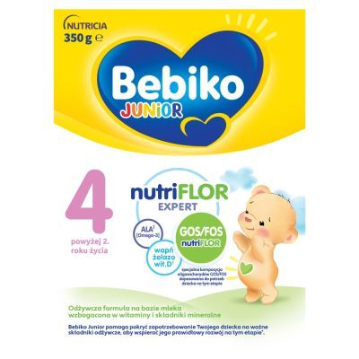 Bebiko Junior 4 NUTRIflor Expert, odżywcza formuła na bazie mleka, powyżej 2. roku życia, proszek, 350 g