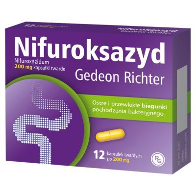 Nifuroksazyd Gedeon Richter, 200 mg, kapsułki twarde, 12 szt.