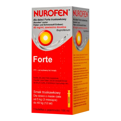 Nurofen dla dzieci Forte truskawkowy, 40 mg/ml, zawiesina doustna, 100 ml