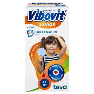 Vibovit Junior, tabletki do ssania o smaku owoc&oacute;w leśnych, od 4 lat, 30 szt.