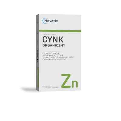 Novativ Cynk Organiczny, kapsułki, 60 sztuk