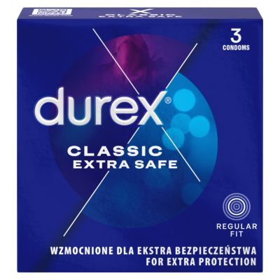Durex Extra Safe, prezerwatywy powlekane środkiem nawilżającym, 3 szt.