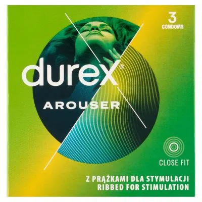 Durex Arouser, prezerwatywy prążkowane, 3 szt.