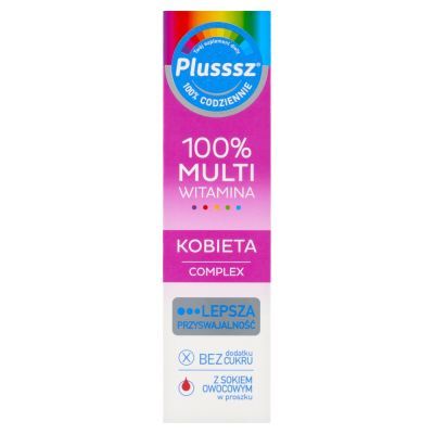 Plusssz 100% Multiwitamina Kobieta Complex, tabletki musujące, 20 szt.