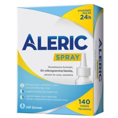 Aleric Spray 140 dawek, spray do nosa, na katar alergiczny u dorosłych