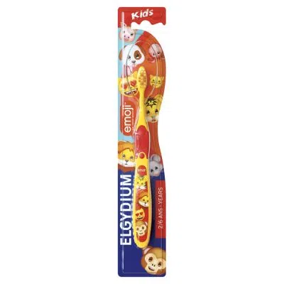 Elgydium Emoji Kids, szczoteczka do zęb&oacute;w dla dzieci 2-6 lat, 1 szt.