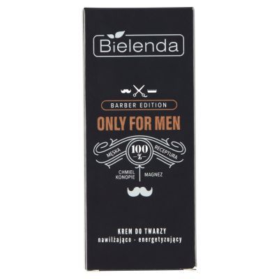 Bielenda Only for Men Barber Edition, Krem do twarzy nawilżająco-energetyzujący, 50 ml