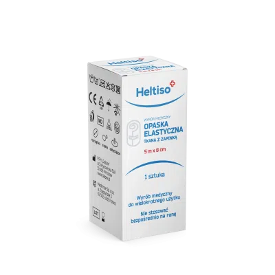 Heltiso, Opaska elastyczna tkana z zapinką 5m x 8cm