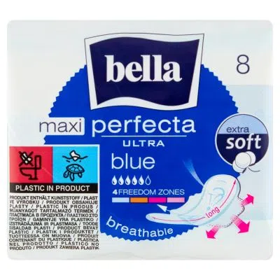 Bella, podp.,Perfecta,ultracienkie,Maxi Blue, 8 szt