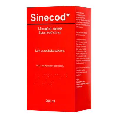 Sinecod, 1,5 mg/ml, syr.,(i.row),Delf,Wegry, 200 ml