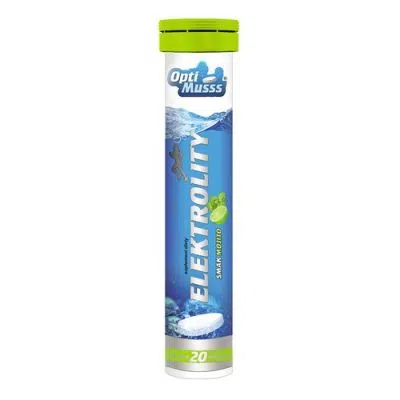 Elektrolity OptiMusss, tabletki musujące, smak mojito, 20 szt.