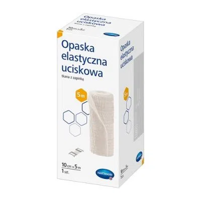 Opaska elastyczna uciskowa tkana z zapinką, 10 cm x 5 m, 1 szt.