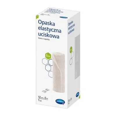Opaska elastyczna uciskowa tkana z zapinką, 12 cm x 5 m, 1 szt.