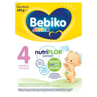 Bebiko Junior 4 NUTRIflor Expert, odżywcza formuła na bazie mleka, powyżej 2. roku życia, proszek, 350 g