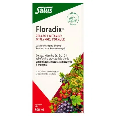 Floradix, płyn żelazo i witaminy, 500 ml