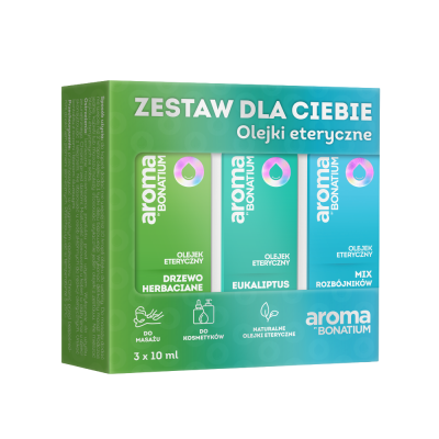 Aroma by Bonatium Zestaw dla Ciebie olejki eteryczne drzewo herbaciane/ eukaliptus/ mix rozb&oacute;jnik&oacute;w 3x10 ml