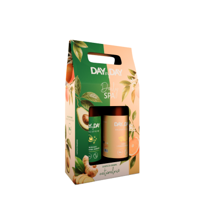 DAYbyDAY Daily SPA Zestaw Balsam do ciała imbir i pomarańcza + Mydło w płynie awokado i nasiona konopi, 2 x 400 m