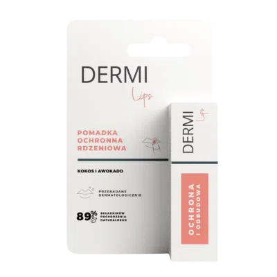 DERMI Lips pomadka ochronna rdzeniowa, kokos i awokado, 4,4g