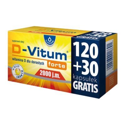 D-Vitum Forte 2000 j.m., kaps.,150 szt (120szt+30szt)