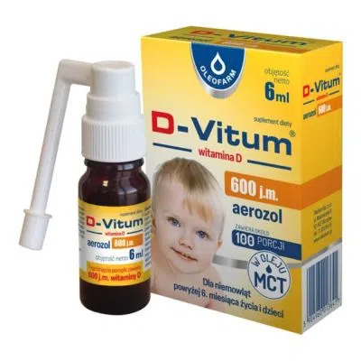 D-Vitum witamina D 600 j.m., aerozol, 6 ml