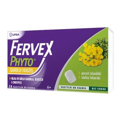 Fervex Phyto gardło i kaszel,pastyl.do ssania, 20 szt