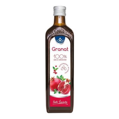 Granat 100%, sok, z owocow granatu, granVital, 490 ml