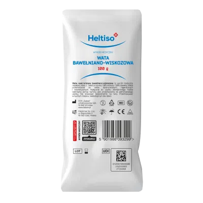 Heltiso, Wata opatrunkowa, bawełniano-wiskozowa, 100 g