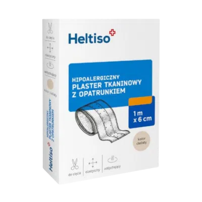 Heltiso plaster tkaninowy z opatrunkiem 1m x 6cm