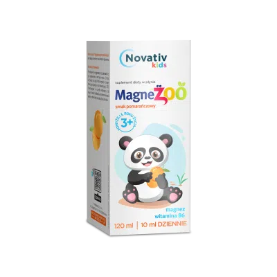 Novativ kids Magnezoo, płyn o smaku pomarańczowym, 120 ml