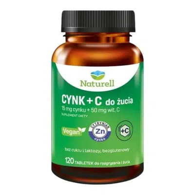 Naturell Cynk+C, tabl.do rozgr,zucia, 120 szt