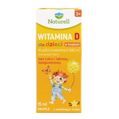 Naturell Witamina D dla dzieci, krople, 15 ml