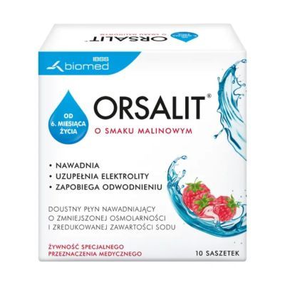Orsalit, proszek o smaku malinowym, 10 saszetek