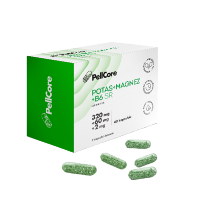 PellCore Potas + Magnez + B6 SR, kaps.twarde, 60 szt 