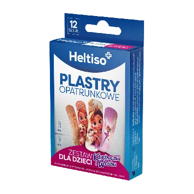 HELTISO, Plastry opatrunkowe Zestaw dla dzieci, Księżniczki i Wróżki, 12 szt.