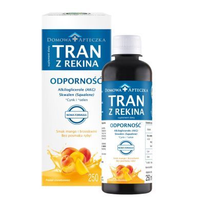 Domowa Apteczka Tran z rekina, emulsja, smak mango-brzoskwinia, 250 ml